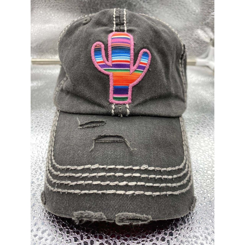 KBETHOS Vintage Cactus‎ Baseball Hat Women OS Gray Southwest Serape Distressed